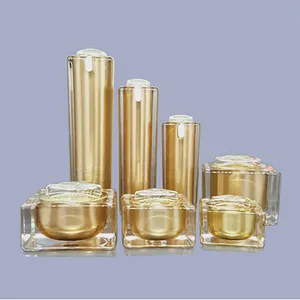 Em estoque 10g 30g 50g Ouro Branco Preto skincare garrafas embalagens de luxo Garrafa Cosméticos Recipientes acrílico jar Creme Jar