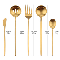 Ensemble d'ustensiles de service en acier inoxydable très résistants pour restaurant buffet et banquet Ensemble de 5 couverts de service en or mat