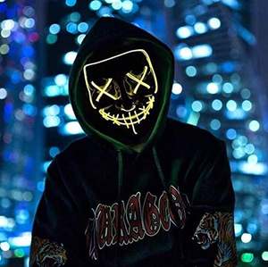 Neon-GLO หน้ากากฮาโลวีนปาร์ตี้ El ghosts เรืองแสงคอสเพลย์อุปกรณ์ประกอบฉากหน้ากากสยองขวัญหน้ากากใบหน้านำเรืองแสง - Product Image 4