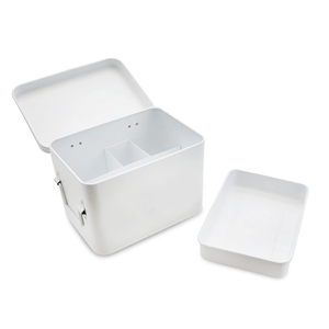 Organisateur de premiers secours personnalisé, boîte de rangement médicale et métallique pour premiers secours avec compartiments et poignée latérale - Product Image 4