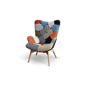 Ensemble de fauteuils Harlequin multicolores, base en métal, pour salon, une seule pièce - Product Image 2