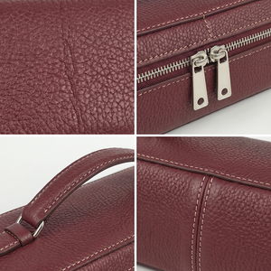 Estuche de <span class=keywords><strong>Maquillaje</strong></span> Acolchado de Cuero Genuino con Cierre Dorado, Organizador de Cosméticos de Lujo, Bolsa de Viaje, Opción de Logotipo Personalizado - Product Image 4