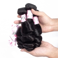 Lot de mèches à clipser en cheveux péruviens, ondulation lâche, effet moussant, 1005g, origine Henan, pouvant être permanentées, vente en gros