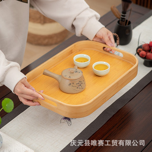 Bamboo <b>Serving</b> <b>Tray</b> Rectangular Set Small Medium <b>Large</b> For Tea Coffee Food Household Use - Product Image 4