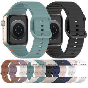 Gelang silikon untuk tali jam tangan Apple, 45mm, 44mm, 40mm, 41mm, 42mm-46mm, gelang olahraga untuk iwatch 8 7 6 5 4 <span class=keywords><strong>3</strong></span> SE 9 10 Ultra <span class=keywords><strong>2</strong></span> 49mm - Product Image 2
