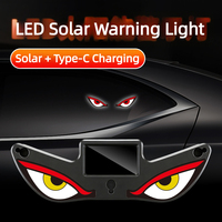 Nouvel écran LED dynamique à ventouse solaire « Oeil du Diable » pour l'éclairage décoratif de voiture, lumières de pare-brise avant et arrière pour camion et voiture