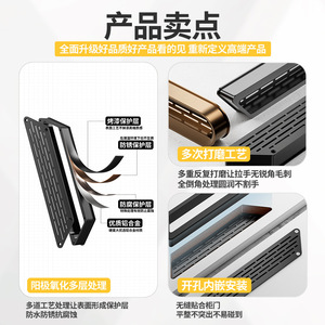Aluminum Alloy <b>Cabinet</b> Door Handle Rectangle Antirust Ventilation Mesh Minimalist Design For Kitchen Furniture - Product Image 1