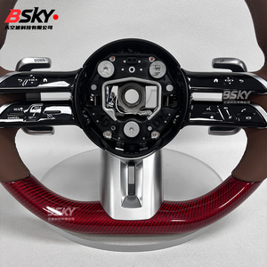 Volant personnalisé en fibre de carbone rouge Dragonfly, adapté aux Mercedes Benz W211 W212 W213 <span class=keywords><strong>GLC</strong></span> GLE GLK GLS W204 W205 C205 - Product Image 3