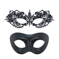Masque de mascarade pour couple, femmes et hommes, brillant, vénitien, fête d'Halloween, bal, dentelle, masque chinois