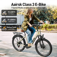 Vélo de montagne électrique pour femmes Aairsk, livraison gratuite, 400W, 36V, 13AH, haute vitesse, 7 vitesses, cadre en acier carbone, freins à disque, vélo électrique de ville