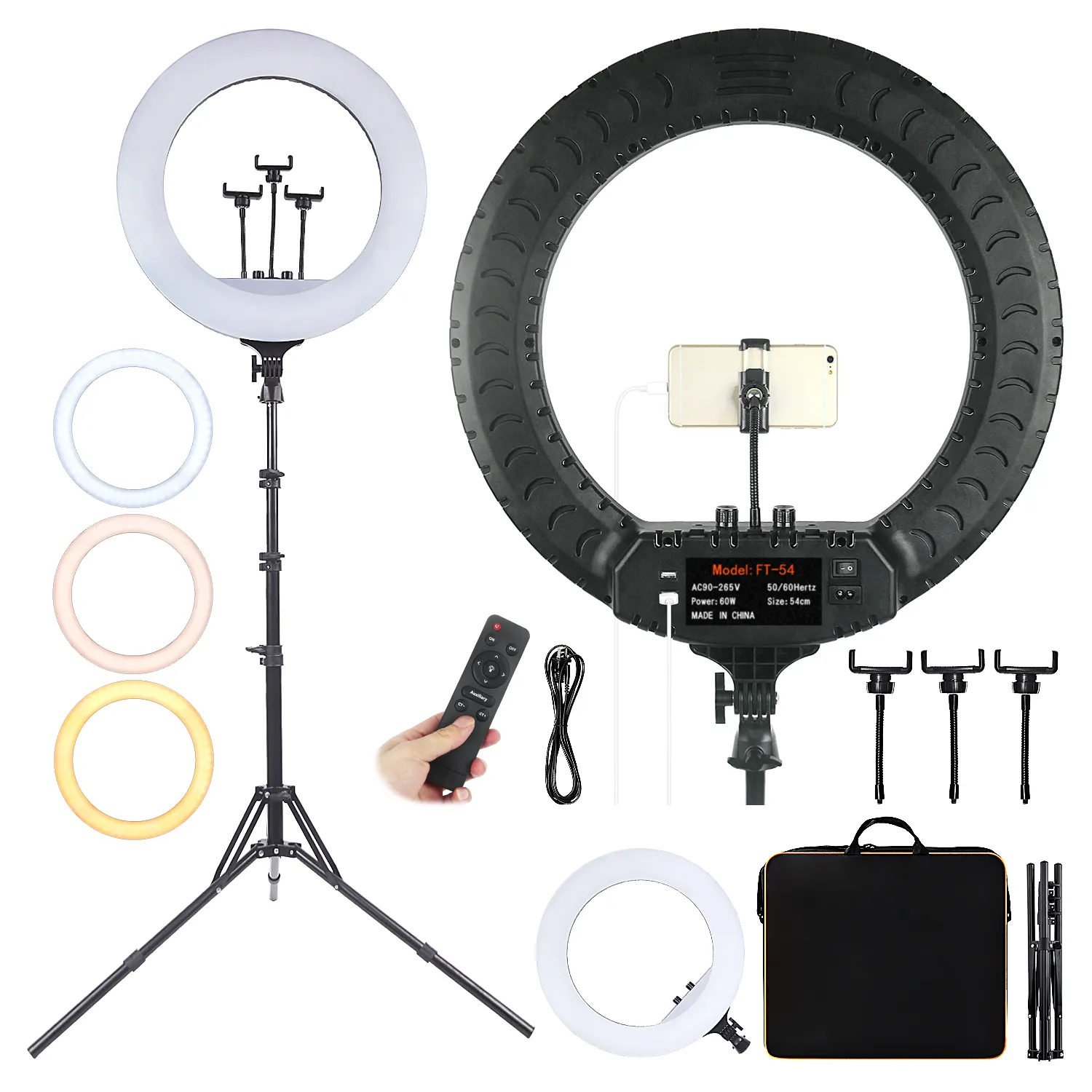 fosoto LED Ring Light Kit 21 Inch Ring Lamp Photo Light Ring for YouTube Makeup Studio Photography Ringlight with Light Stand