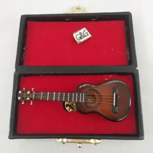 7cm Mini musical instrument model wooden guitar model home decoration ornaments to send friends birthday gifts