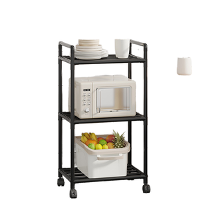Multi-Layer Household Kitchen Storage Rack Movable Pot <strong>Tray</strong> Organizer <strong>Ceiling</strong> Floor Option Metal Microwave Shelves Organizer - Product Image 6