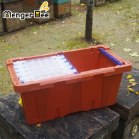 Neuer MengerBee Pro Nuc 5-Rahmen-Bienenkasten mit Verschluss, Hellblauem Deckel, Orange Box (Kunststoff/Polypropylen), 1 Jahr Garantie, Kommerziell