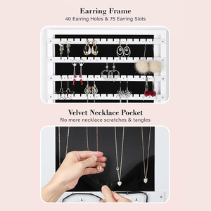 Đồ trang sức bằng gỗ nội thất nội thất sang trọng thiết kế nội thất Rack hiển thị sơn Gương Gỗ tủ đồ trang sức - Product Image 4