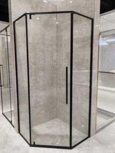 الحمام الأوروبي غرفة الاستحمام المفصلي الأسود مع مقبض طويل - Product Image 2