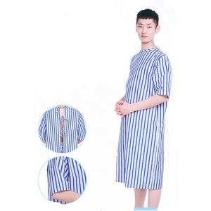 Robe de patient en coton polyester tissé à manches courtes classique bon marché de nouvelle conception pour une utilisation à l'hôpital - Product Image 6