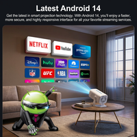 Projecteur portable Flixtone T12 Lightgo 2100 ANSI Full HD 1080P Mini Android 14.0 Proyector Gimbal 2+32 Go de stockage Home Cinéma