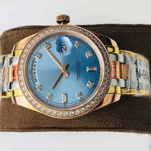 Montres en or de luxe en moissanite en gros pour hommes et femmes, montre automatique mécanique à double date - Product Image 4