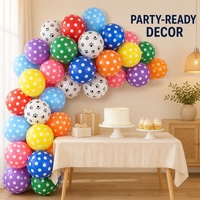 Ballon personnalisé de 12 pouces transparent orange, jaune, blanc, noir, bleu, rose, en latex imprimé, pour décoration de fête, motif patte ou pois.