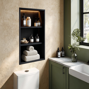 Niche de salle de bain encastrée murale en acier inoxydable avec étagère de douche LED - Product Image 4