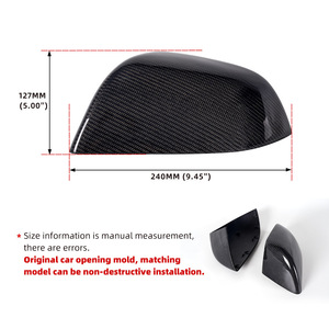 Couvercle de rétroviseur en Fiber de carbone pour Tesla modèle 3 Y, ensemble complet de coque de protection 240mm x 127mm - Product Image 1