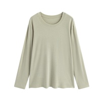 T-shirt de maternité en coton Yokos Printemps-Été 2026 – Haut ample polyvalent amincissant simple uni à col rond pour la maison après l'accouchement