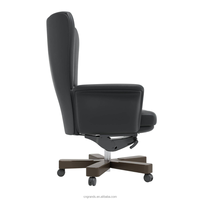 Fauteuil de Direction en Cuir à Dossier Haut, Pivotant et Inclinable, Ergonomique et Luxueux, avec Pieds en Métal et Petites Roues Réglables