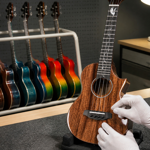 Ukelele de Concierto de 23 Pulgadas, Tapa de Caoba Sólida, Acabado Brillante, 4 Cuerdas, Guitarra Hawaiana Pequeña, OEM ODM - Product Image 2