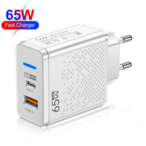 Gan 65W USB C <span class=keywords><strong>cargador</strong></span> PD tipo C adaptador de pared de <span class=keywords><strong>carga</strong></span> rápida para <span class=keywords><strong>iPhone</strong></span> 14 Xiaomi Samsung Macbook <span class=keywords><strong>carga</strong></span> rápida 3,0 <span class=keywords><strong>carga</strong></span> de teléfono - Product Image 1
