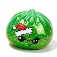 Squishy Xiaolongbao en caoutchouc à visage mignon, thème Noël, anti-stress, transfrontalier, amusant et anti-ennui