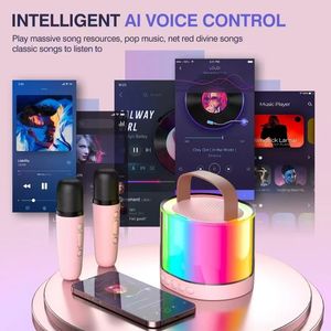Altavoz Karaoke Portátil Worthy K36 para Niños con Luces LED RGB, Micrófono Inalámbrico, Modo Dual, Compatible con Tarjeta de Memoria y Computadora - Product Image 3