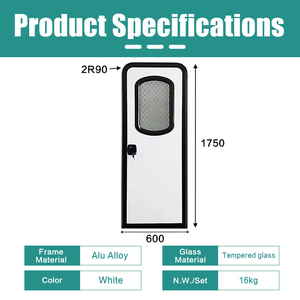 JDA, superventas, puerta americana de <span class=keywords><strong>caravana</strong></span>, puerta de coche modificada fija con persianas plisadas, <span class=keywords><strong>ventana</strong></span> acrílica - Product Image 2