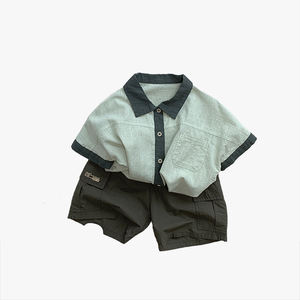 Camiseta de Manga Corta con Bloques de Color para Niños 2026, Estilo Coreano, Holgada, para Niños y Niñas, Ropa de Moda Infantil - Product Image 6