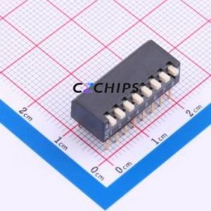 2.54-8P CJCB DIP Switch Through hole Component (THT) Switch Piano Key Single Pole Single Throw 8 PC Pin - Product Image 1