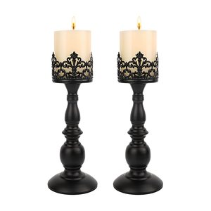 Wholesale Custom <strong>Gothic</strong> Matte Black Iron Vintage Tall <strong>Candle</strong> <strong>Holders</strong> Decorative Large Table Centerpieces <strong>Candle</strong> Stand Decor - Product Image 1