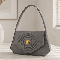 Sac à bandoulière géométrique vintage pour femme, motif œil 3D, pochette à rabat hexagonal, poignée de transport, cuir végétalien, cinq couleurs, résistant à l'eau