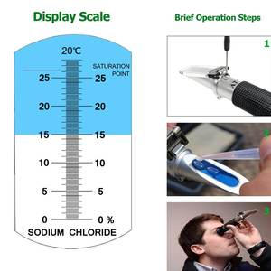 Hidrômetro de água do mar 0-28% Salinidade de água salgada Refratômetro testador de salinidade Ferramentas para aquário - Product Image 2