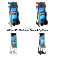 2025 Magic Mirror Photo Booth Location commerciale avec écran tactile RGB LED Frame I5 Mini PC Capacité de charge de 200kg