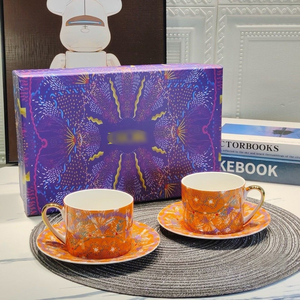 Wholesale European Classic Luxury Bone China Coffee & <b>Tea</b> <b>Sets</b> with Blue/Red Logo Food Grade Business <b>Gift</b> - Product Image 2