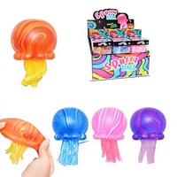 Jouet anti-stress méduse lumineuse, souple et multicolore, à presser, cadeau fantaisie pour fête d'anniversaire adulte