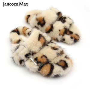 Pantofole di pelliccia da donna di lusso calde invernali personalizzate di moda all'ingrosso diapositive di vera pelliccia di <span class=keywords><strong>visone</strong></span> per le donne - Product Image 6
