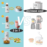 Procesador de Alimentos 3 en 1, Licuadora Eléctrica Multifunción, Picadora Multifunción
