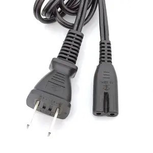 2m black PSE JIS 2Pin japanese power cord with C7 2x0.75mm2