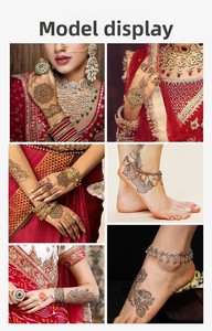 Adesivi per Tatuaggi Temporanei all'Ingrosso Hanna Lace Indian Religious Bridal Mandala con Trasferimento ad Acqua - Product Image 3