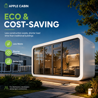 Cabane modulaire préfabriquée de type Apple Cabin de qualité hôtelière avec terrasse et balcon pour suite de villa de resort