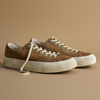 Chaussures de skate vulcanisées unisexes personnalisées avec logo, en daim marron, légères, rétro, à lacets, baskets décontractées – Vente en gros