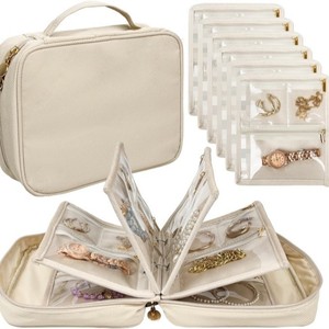 Sac à bijoux pliable, pages transparentes amovibles pour le voyage, couleurs assorties, vente en gros en vrac, directement de l'usine, en stock, disponible dès maintenant - Product Image 1