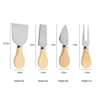 Ensemble de couteaux à fromage en acier de haute qualité avec manche en bois fait à la main pour la coupe de fromage de cuisine quotidienne Logo personnalisé