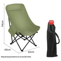 Chaise pliante d'extérieur à dossier haut, chaise lune portable, chaise inclinable pour camping, pique-nique, plage, mobilier d'extérieur
